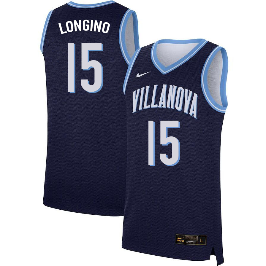 Men #15 Jordan Longino Willanova Wildcats College Basketball Jerseys Sale-Navy - Click Image to Close